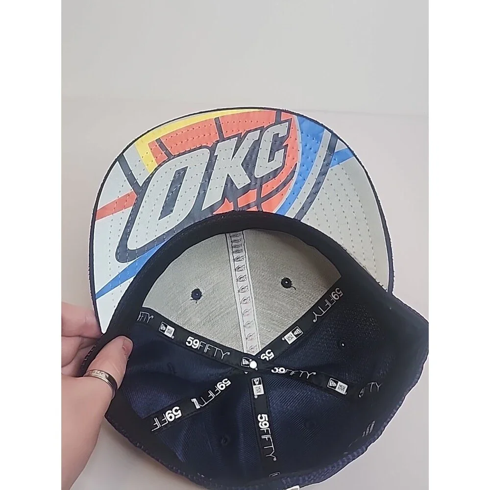 Oklahoma City Thunder New Era 59Fifty Hat Cap Blue 7 1/4 NBA Basketball
